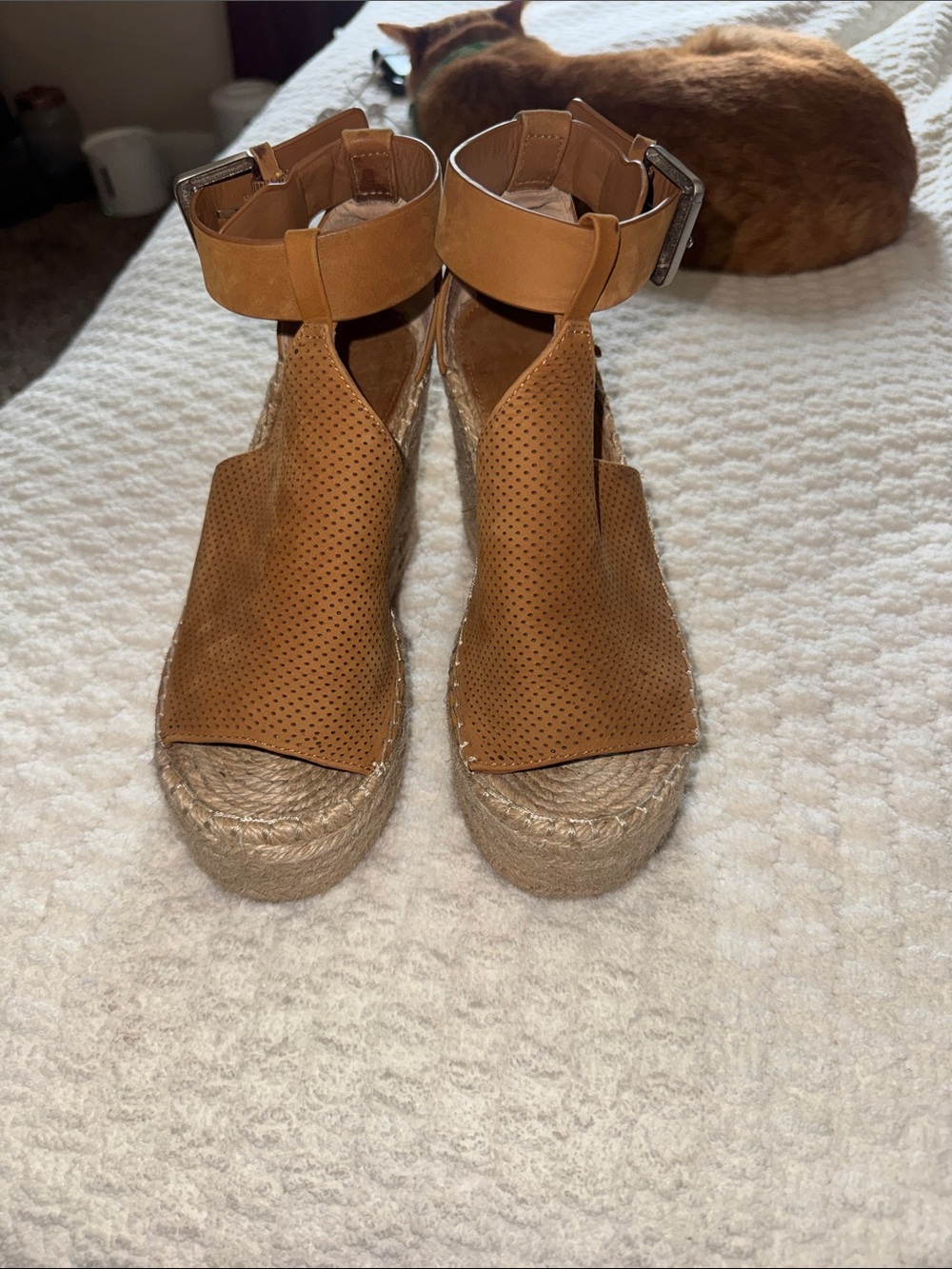 Marc Fisher Tan Espadrille Wedge Sandals 5.5 - Picture 3 of 6